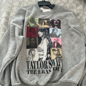 Taylor Swift The Eras Tour Gray Oversized Sweatshirt Size Medium